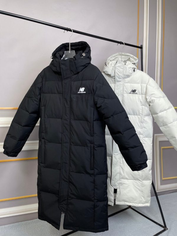 Premium Quality New Balance Down Jackets White Logo Style