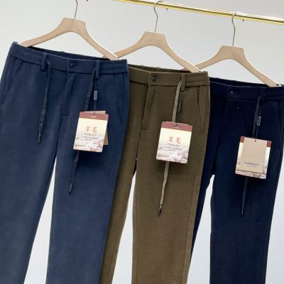Premium Burberry Trousers Gold Wool Classic Style