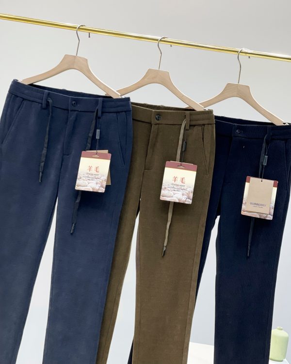 Premium Burberry Trousers Gold Wool Classic Style
