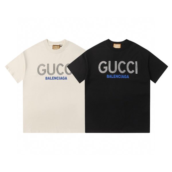High Quality Gucci Short Sleeves Black Logo Luxury