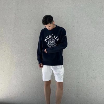 Premium Moncler Sweatshirts White Fleece Style