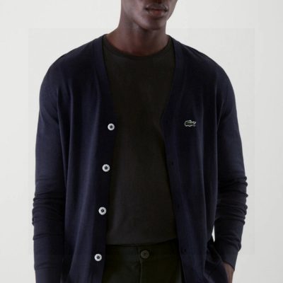 High Quality Lacoste Sweaters Black Cashmere Solid Style