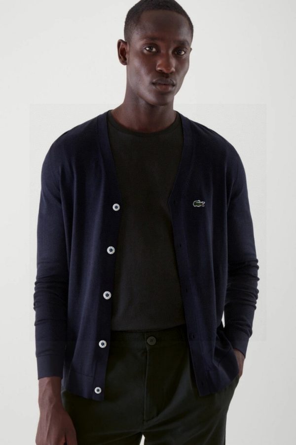 High Quality Lacoste Sweaters Black Cashmere Solid Style