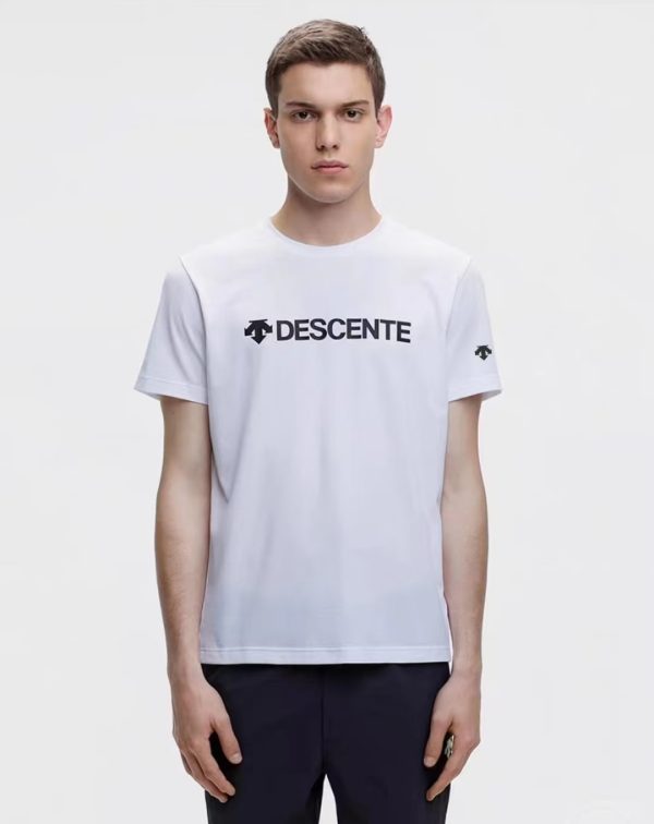 Premium Quality Descente Short Sleeves Black Cotton Logo Collection