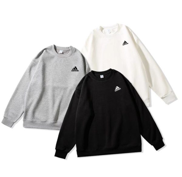 Luxury Adidas Sweatshirts Black Cotton Print Style