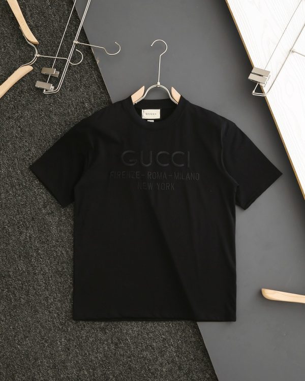 Premium Quality Gucci Short Sleeves Black Solid Style