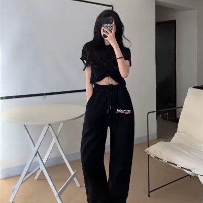 High Quality Balenciaga Sweatpants Black Cotton Classic Collection