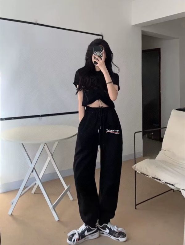 High Quality Balenciaga Sweatpants Black Cotton Classic Collection