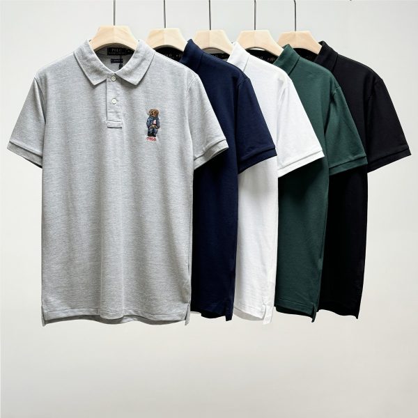 Luxury Ralph Lauren Short-Sleeved Black Cotton Embroidered Style
