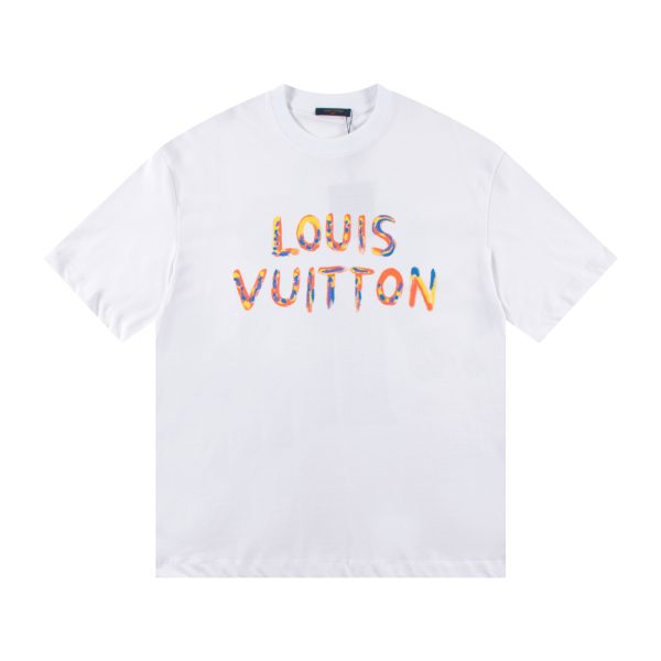 Luxury Louis Vuitton Short Sleeves Black Cotton Luxury