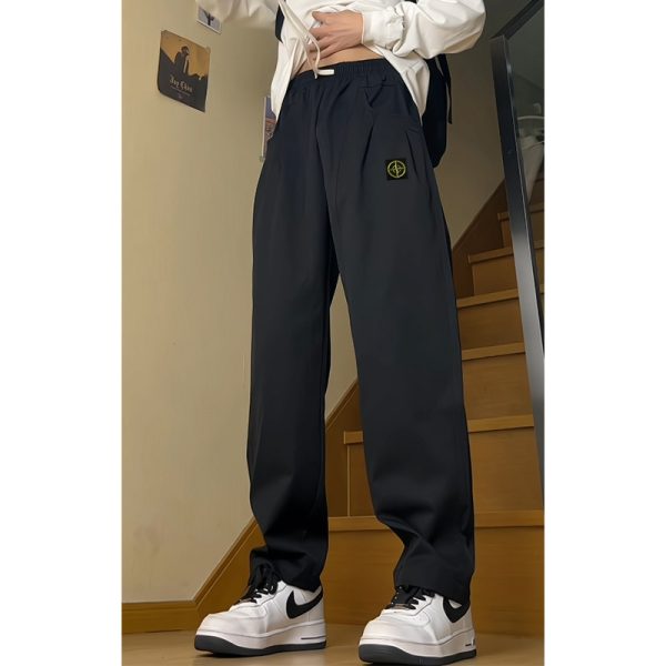 Best Selling Stone Island Casual Pants Black Solid Style