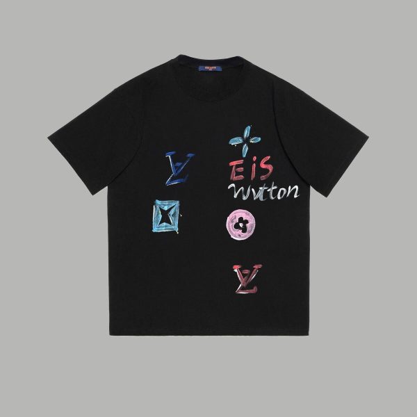 Premium Louis Vuitton Short Sleeves Cotton Monogram Style