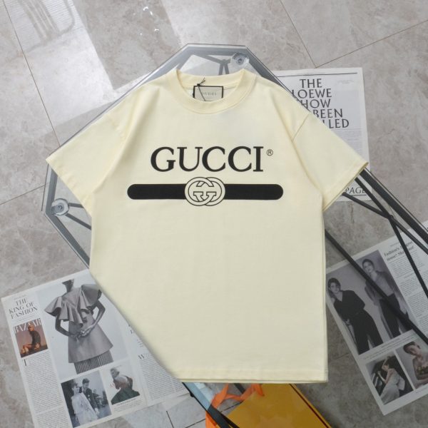 Premium Quality Gucci Short Sleeves Black Cotton Classic Style