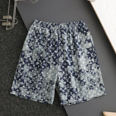 Luxury Louis Vuitton Shorts Blue Denim Print Collection