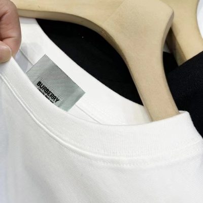 Premium Burberry Short Sleeves Black Cotton Classic Luxury