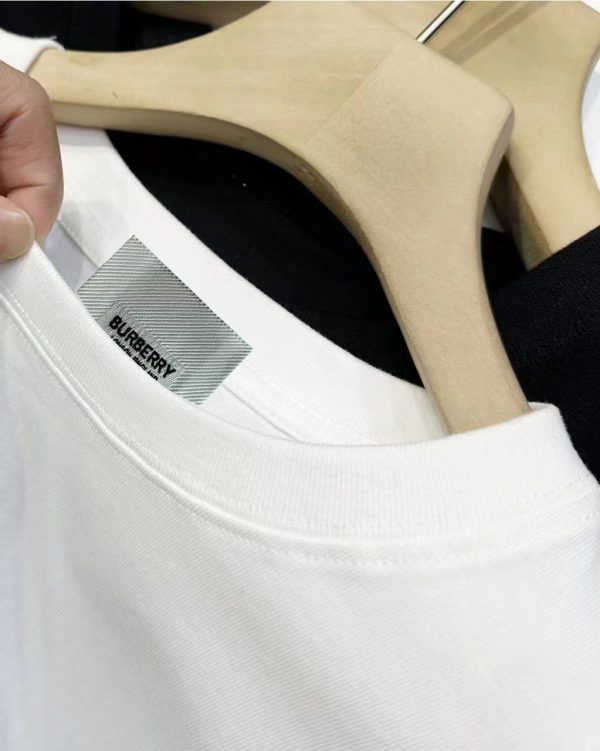 Premium Burberry Short Sleeves Black Cotton Classic Luxury