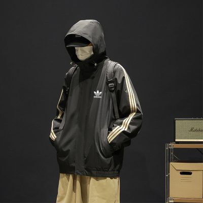 Luxury Adidas Coat Black Classic Style