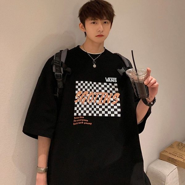 Premium Vans Short Sleeves Black Plaid Luxury