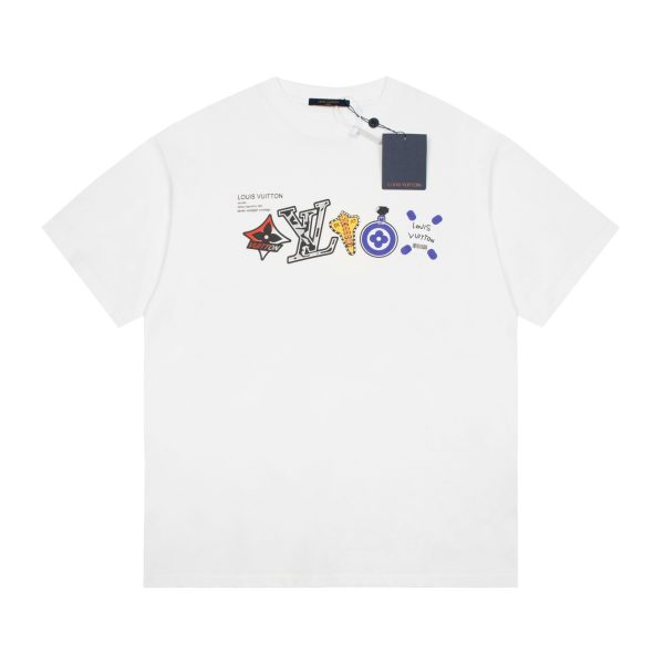 Premium Louis Vuitton Short Sleeves Black Logo Luxury