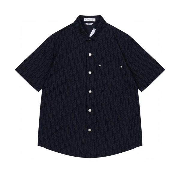Best Selling Dior Short Sleeves Navy Jacquard Style