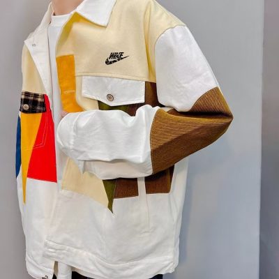 Premium Nike Jackets Denim Patchwork Luxury