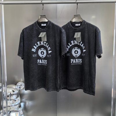 High Quality Balenciaga T-Shirt Black Cotton Washed Collection