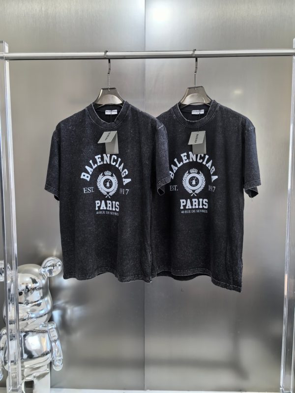 High Quality Balenciaga T-Shirt Black Cotton Washed Collection