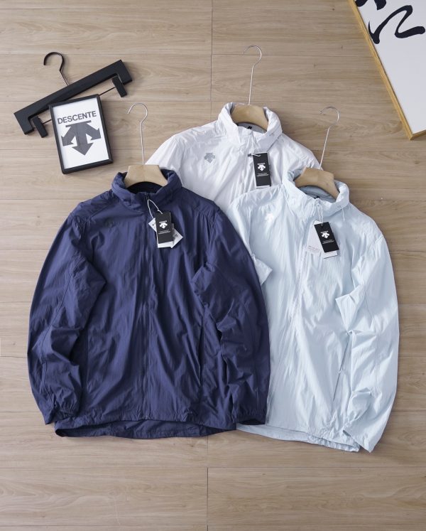 Premium Quality Descente Coat Blue Nylon Breathable Luxury