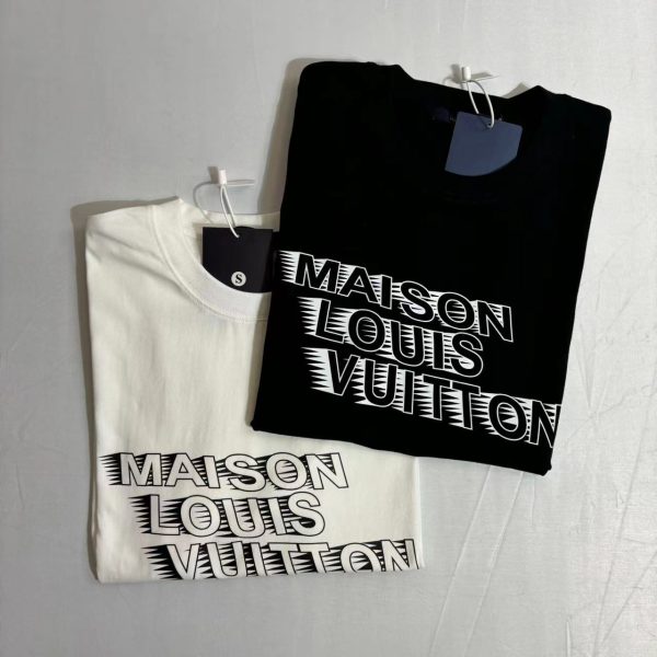 Luxury Louis Vuitton T-Shirts Black Cotton Classic Luxury