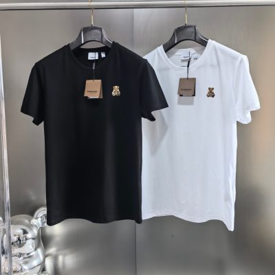 Premium Quality Burberry Short Sleeves Black Cotton Classic Luxury