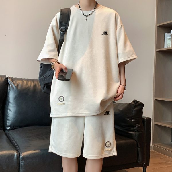 Luxury New Balance Set Beige Suede Logo Style
