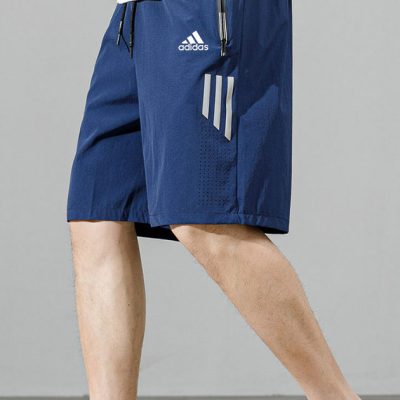 Luxury Adidas Shorts Gray Silk Stripe Collection