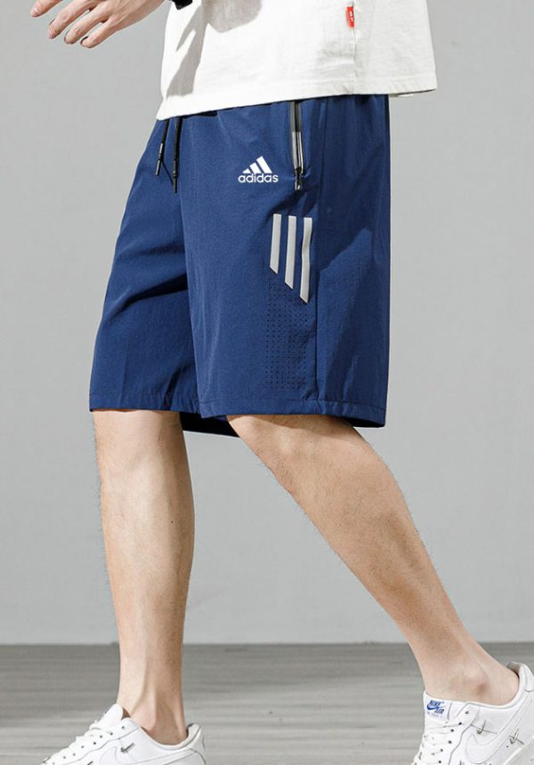 Luxury Adidas Shorts Gray Silk Stripe Collection