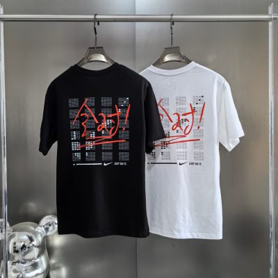 High Quality Nike T-Shirt Black Cotton Print Style
