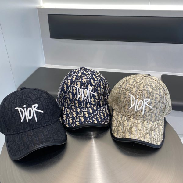 Premium Dior Hat Khaki Polyester Jacquard Style