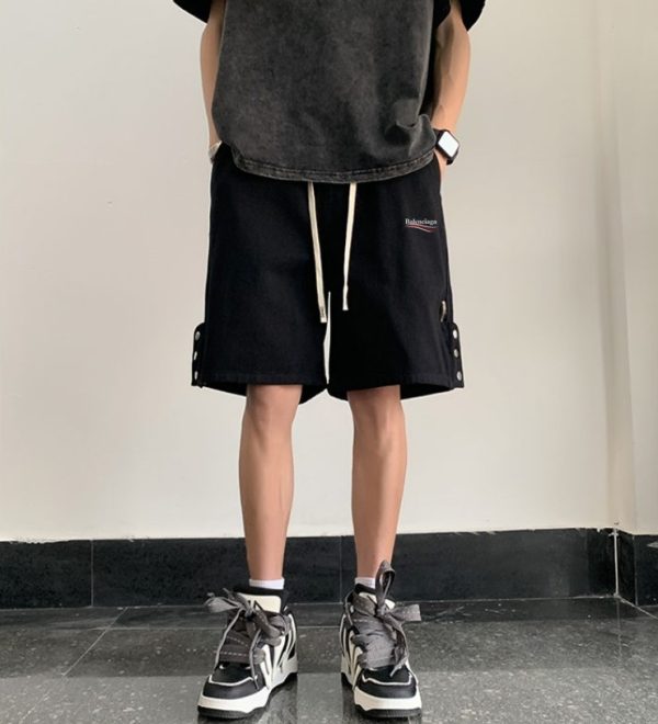 Premium Quality Balenciaga Shorts Black Washed Luxury