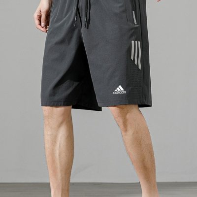 High Quality Adidas Shorts Gray Silk Classic Luxury