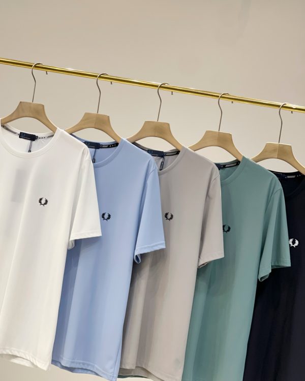High Quality Fred Perry Short Sleeves Black Silk Logo Style
