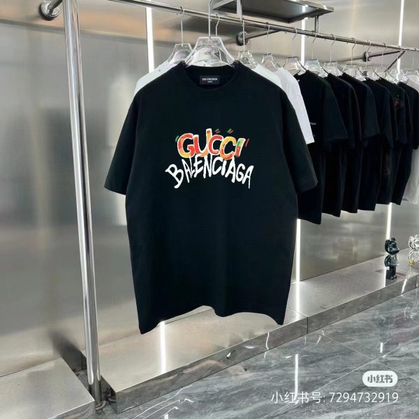 High Quality Gucci Short Sleeves White Cotton Logo Style