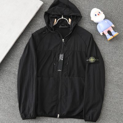 Luxury Stone Island Jackets Black Nylon Classic Collection