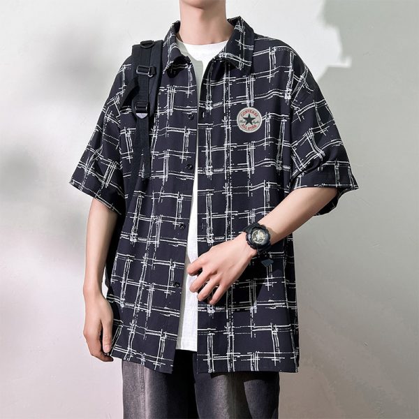 High Quality Converse Short Sleeves Black Plaid Luxury