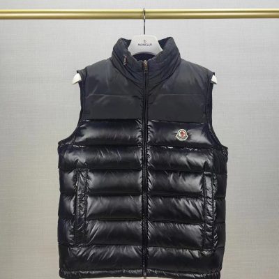 Premium Moncler Vest Black Patchwork Style
