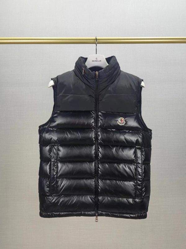 Premium Moncler Vest Black Patchwork Style