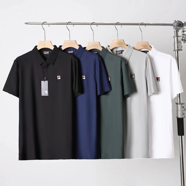 Best Selling Fila Polo Shirt Black Silk Casual Collection