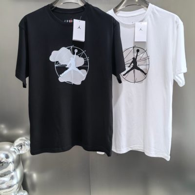 High Quality Jordan T-Shirt Black Cotton Logo Luxury