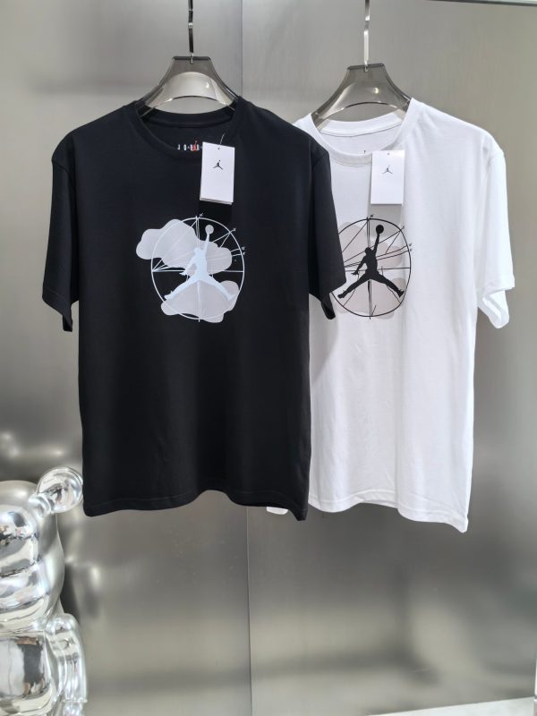 High Quality Jordan T-Shirt Black Cotton Logo Luxury
