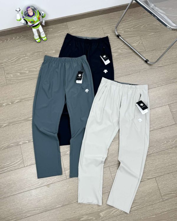 Luxury Descente Trousers Black Linen Casual Style
