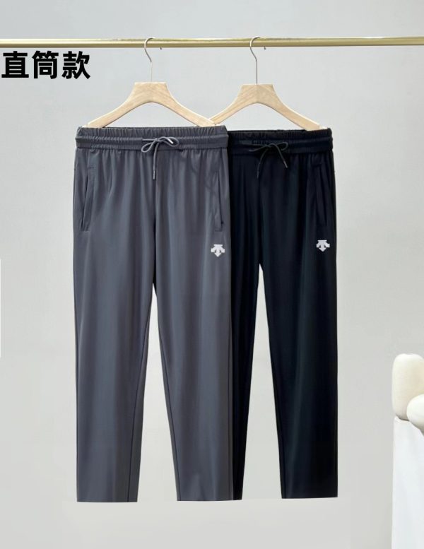 High Quality Descente Trousers Black Silk Breathable Luxury