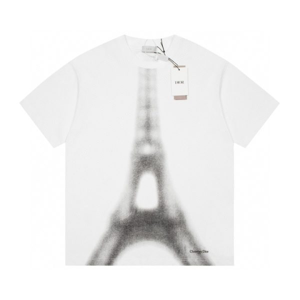 Premium Dior Short Sleeves Black Cotton Print Luxury