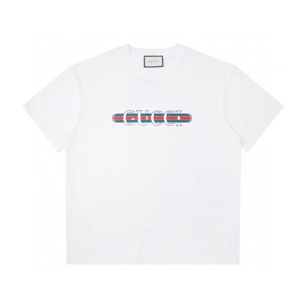 Premium Quality Gucci Short Sleeves White Cotton Logo Collection